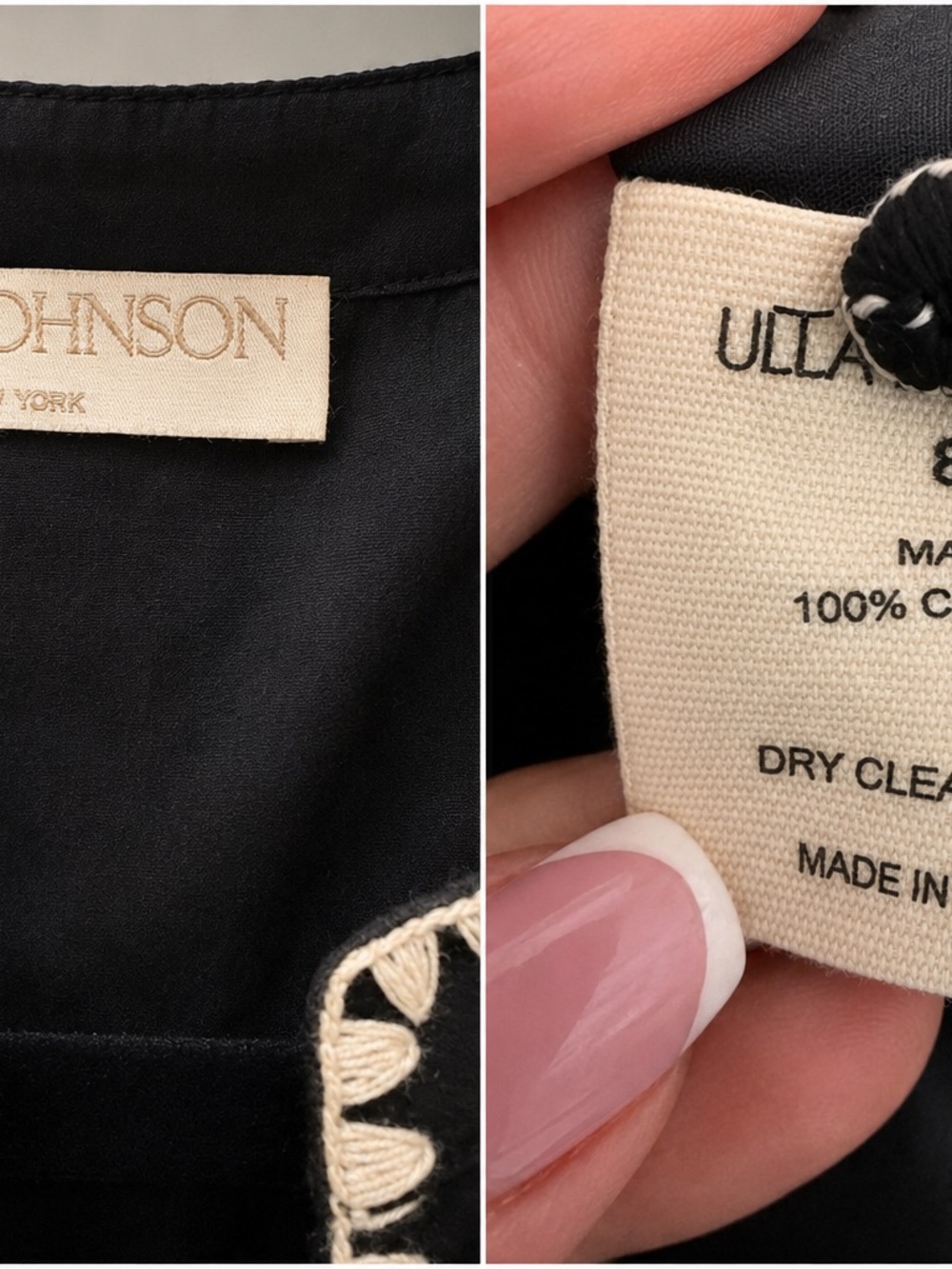 Ulla Johnson Black Dress with Cream Trim - Picture 2 of 3